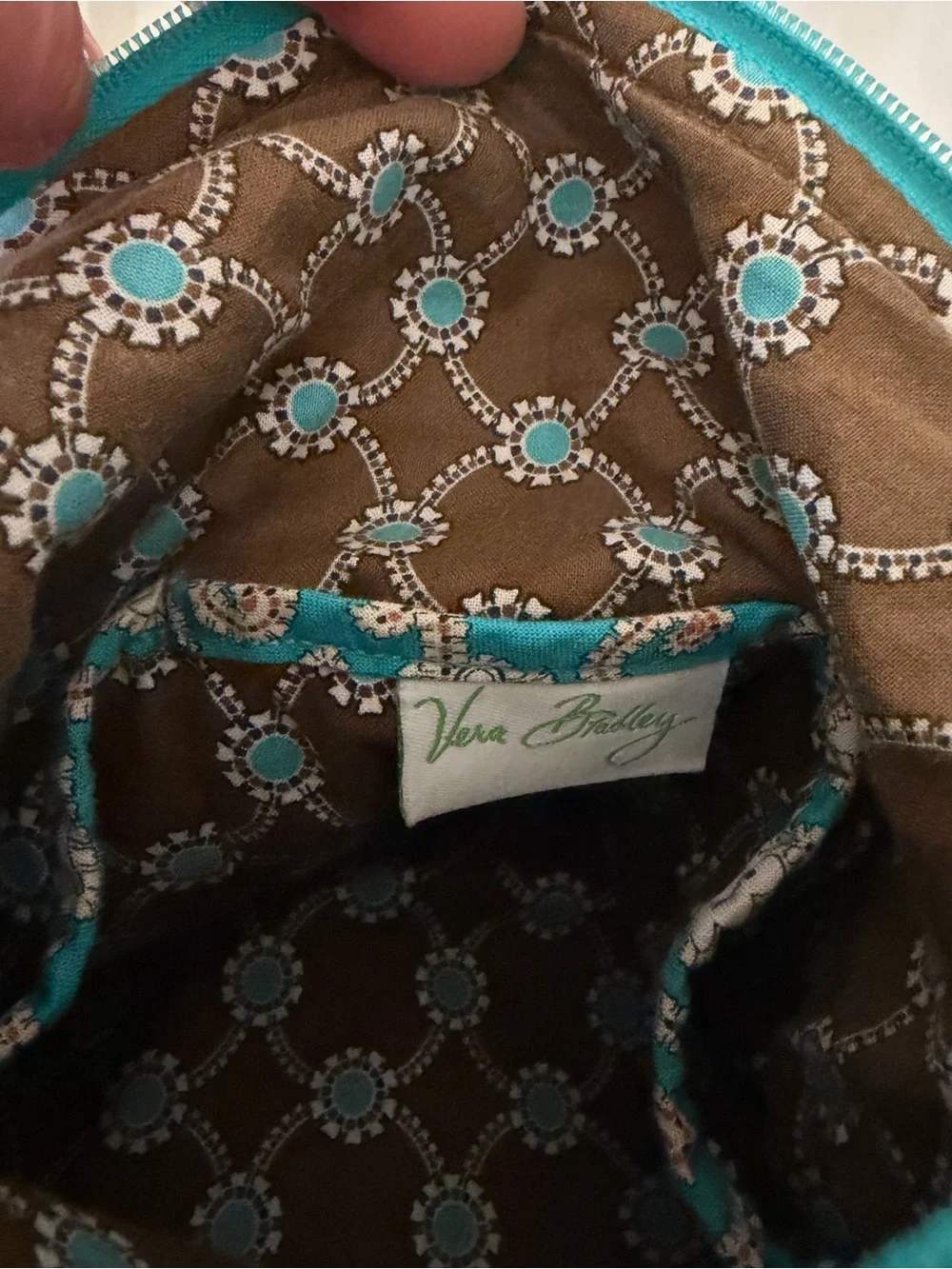 Vera Bradley Turquoise Paisley Quilted Bag Adjustable Shoulder Strap Boho Hippie